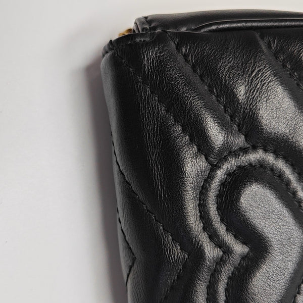 GG Marmont Super Mini Quilted Calfskin Black