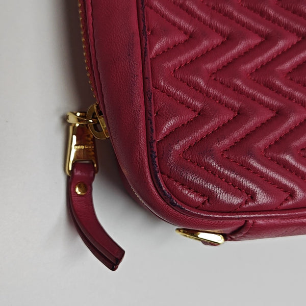 Quilted Lambskin Shoulder Bag Red