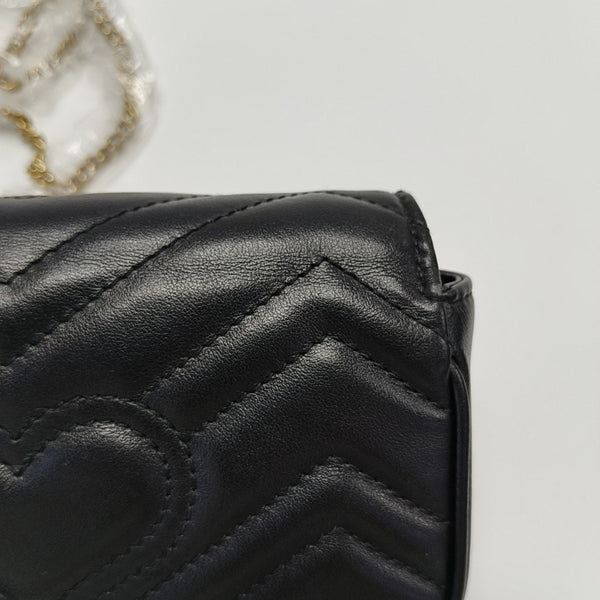 GG Marmont Mini Quilted Calfskin Black