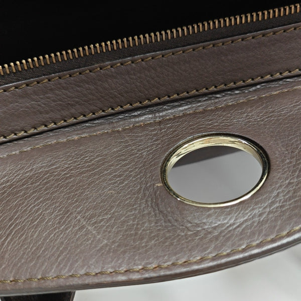 Calfskin Top Handle Bag Brown