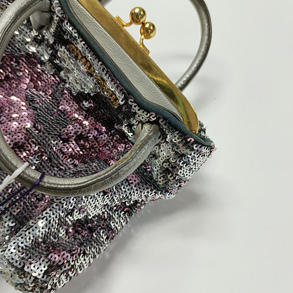Special Material Top Handle Bag Silver