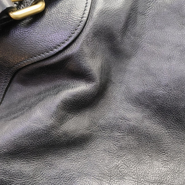 Leather Shoulder Bag Black