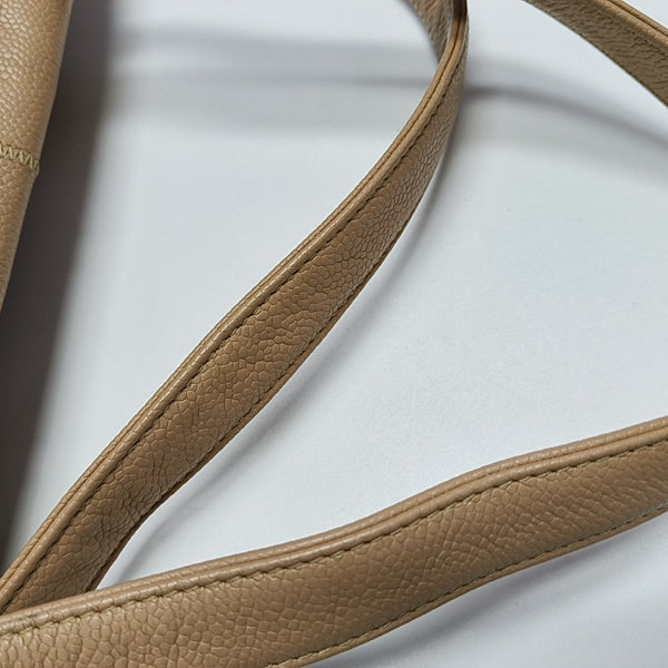 SQUARE STITCH Quilted Grained Calfskin Beige