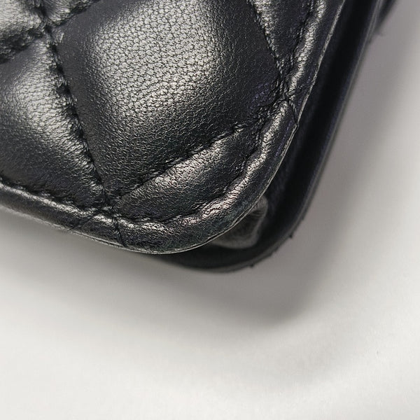 Quilted Lambskin Shoulder Bag Black