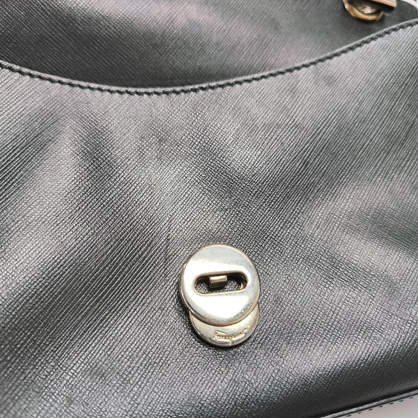 Calfskin Top Handle Bag Black