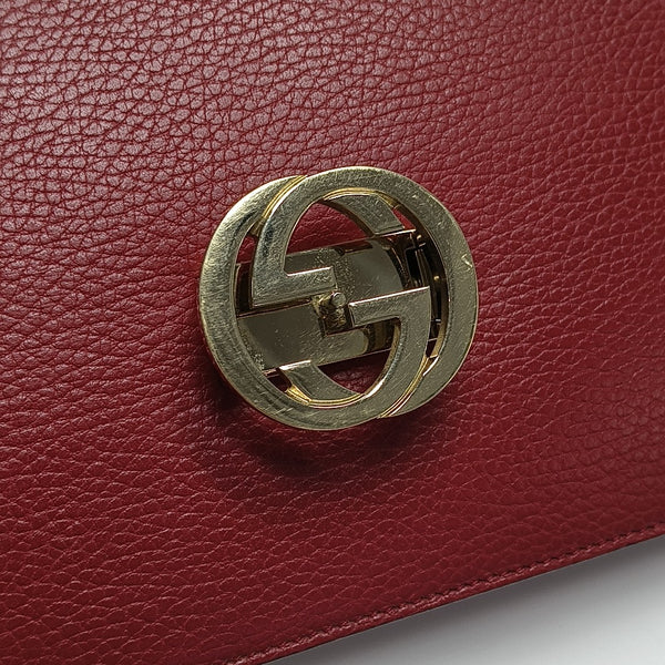 Interlocking G Large Calfskin Red