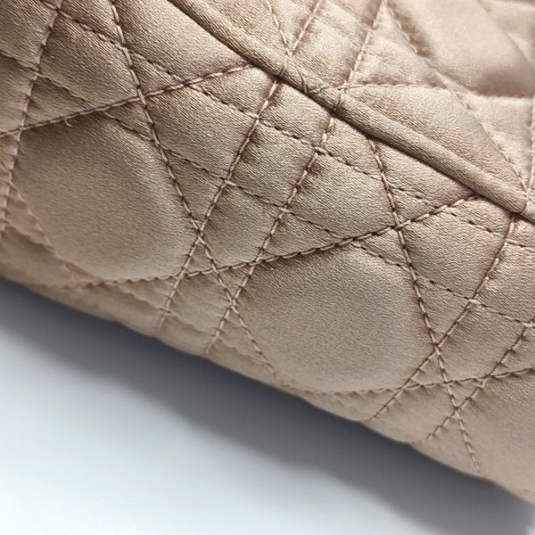 Lady Dior Mini Cannage Silk Satin Rose Gold