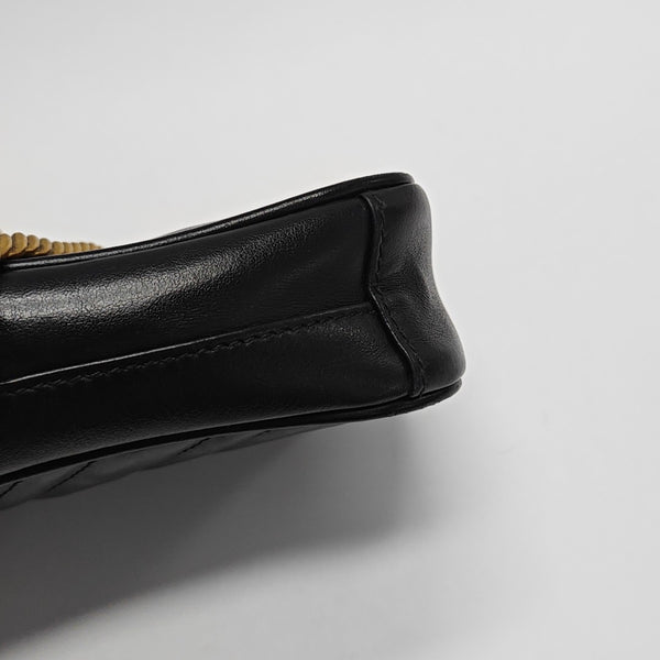 GG Marmont Mini Quilted Calfskin Black