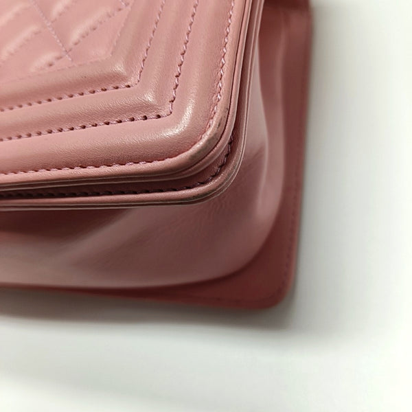BOY CHANEL Medium Quilted Calfskin Pink