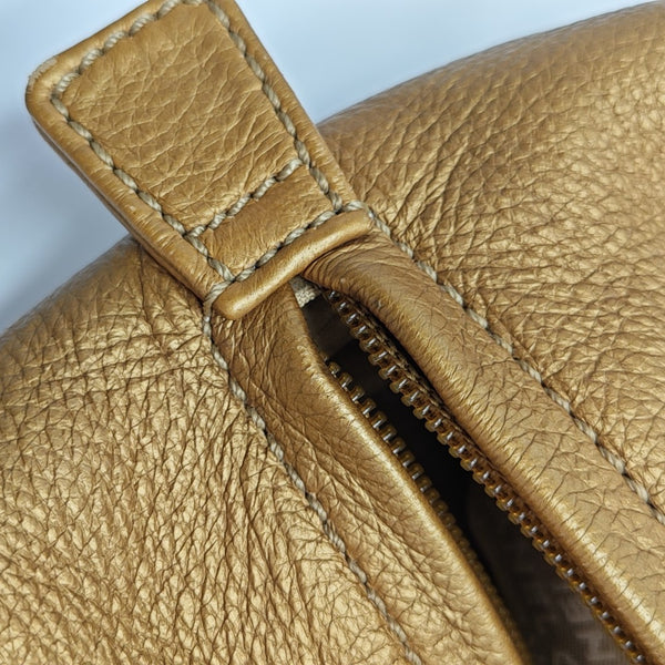 Quilted Deer Leather Gold