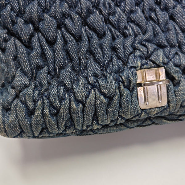 Crystal Quilted Fabric Blue