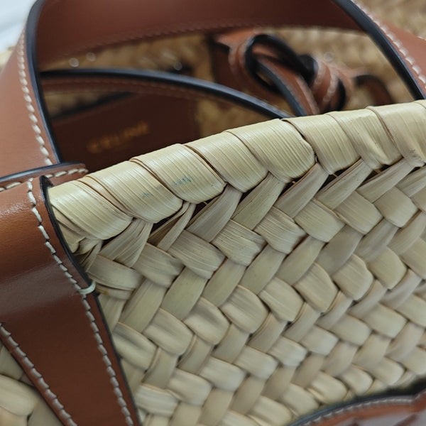 Authenticated pre-owned TEEN TRIOMPHE CELINE CLASSIC Straw Beige - Shoulder Bag at Looply