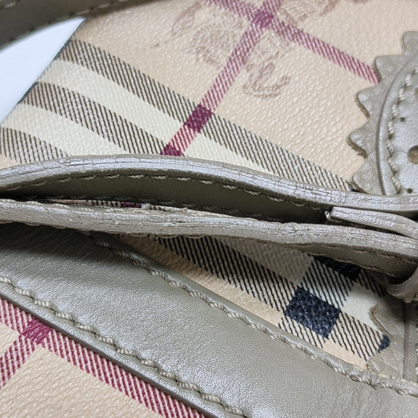 Coated Canvas Shoulder Bag Beige