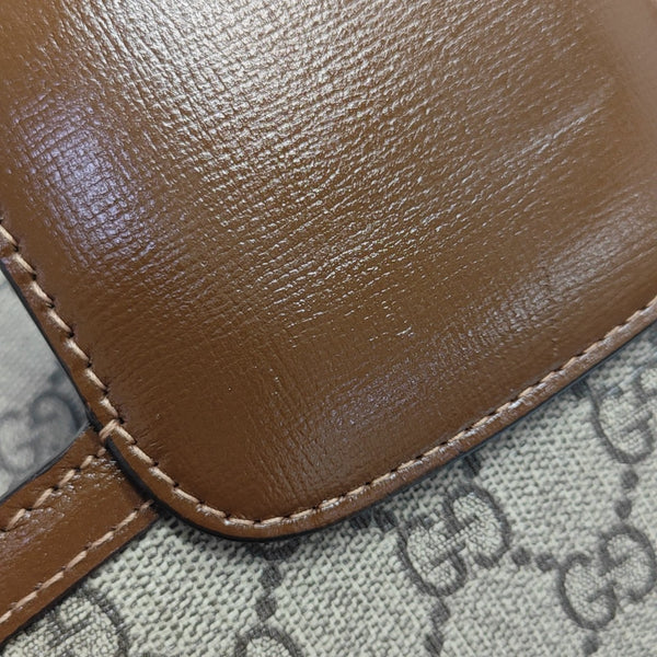 Horsebit 1955 Medium Monogram Coated Canvas Beige