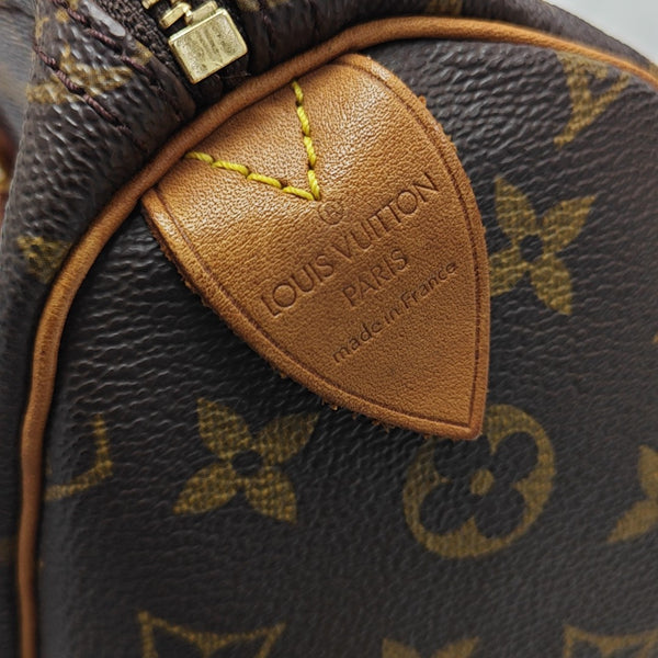 SPEEDY 35 Monogram Coated Canvas Brown