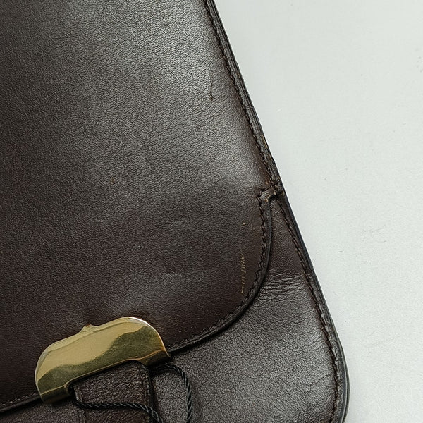 Calfskin Top Handle Bag Brown