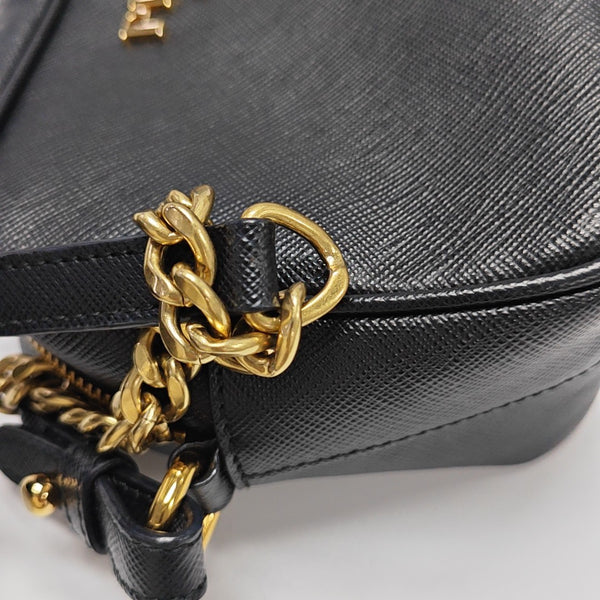 Saffiano Calfskin Shoulder Bag Black