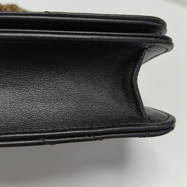 GG Marmont Super Mini Quilted Calfskin Black