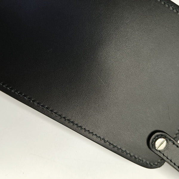 2 Pockets Leather Black