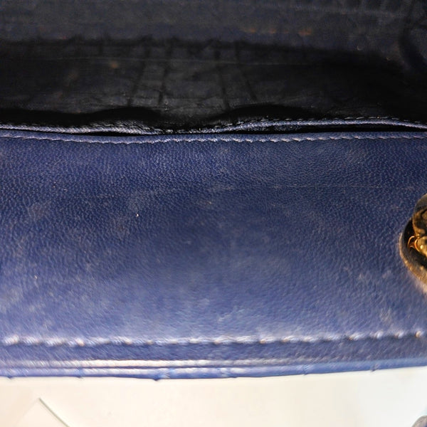 Authenticated pre-owned Lady Dior Small Cannage Lambskin Blue - Tote Bag at Looply