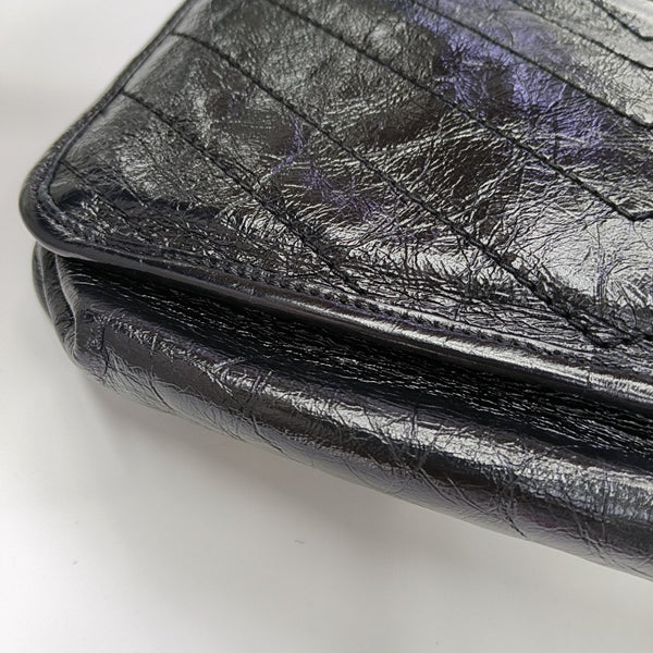 NIKI Medium Chevron Calfskin Black