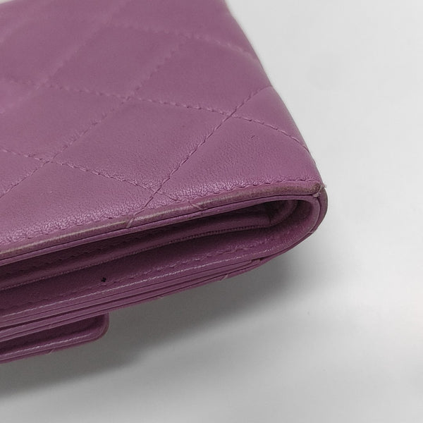 Quilted Lambskin Wallet Purple