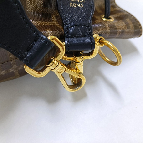 Authenticated pre-owned Mon Tresor Small Coated Canvas Brown - Bucket Bag at Looply