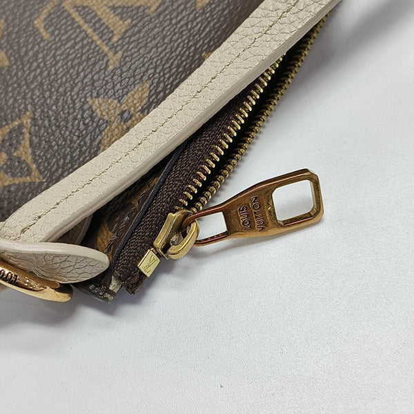 LOW KEY HOBO MM Monogram Calfskin Beige