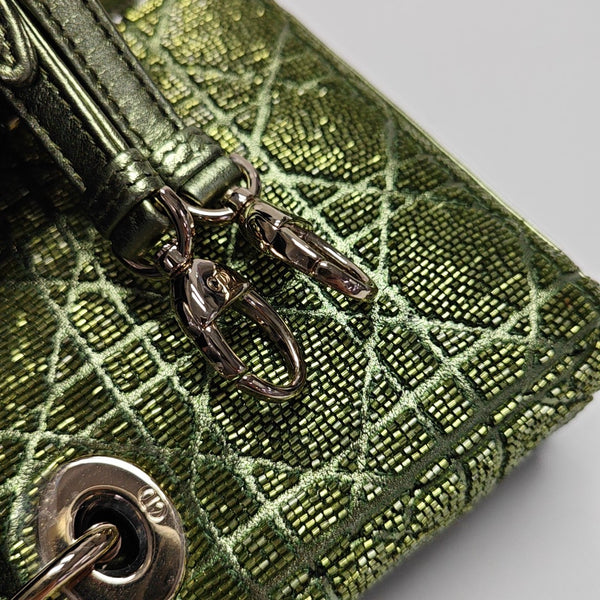 Authenticated pre-owned Lady Dior Super Mini Cannage Special Material Green - Shoulder Bag at Looply