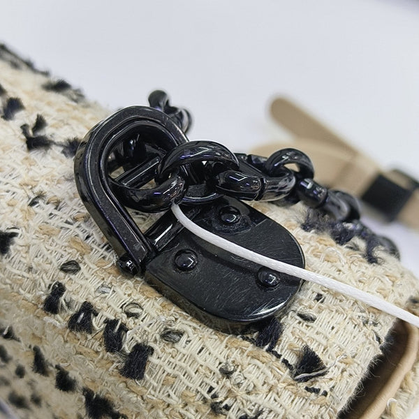 Dior Caro Small Cannage Wool White