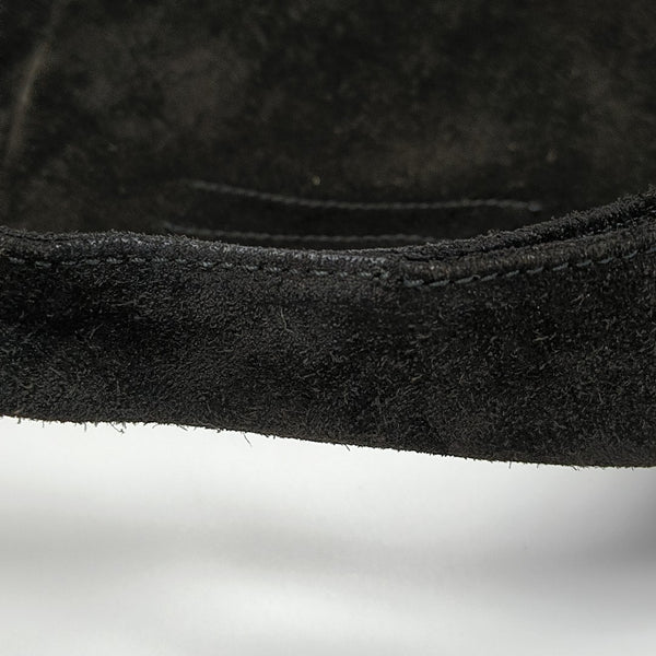 Suede Top Handle Bag Black