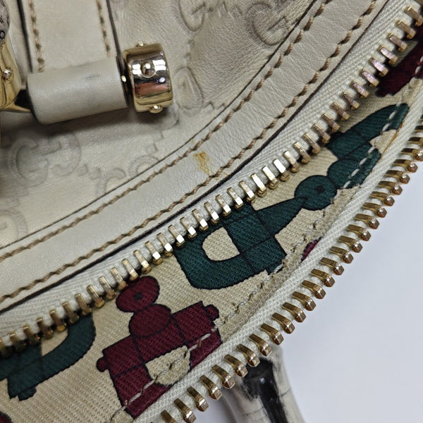 Monogram Calfskin Top Handle Bag White