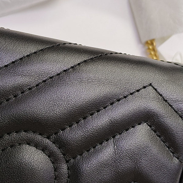 GG Marmont Mini Quilted Calfskin Black