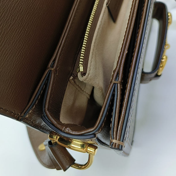 Horsebit 1955 Medium Monogram Coated Canvas Beige