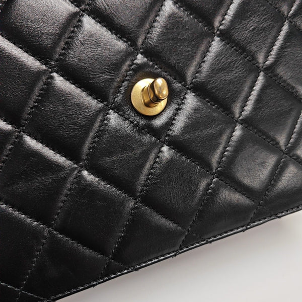 Quilted Calfskin Shoulder Bag Small Black