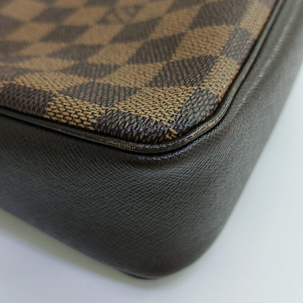 TROUSSE MAKE UP Damier Ebene Coated Canvas Brown