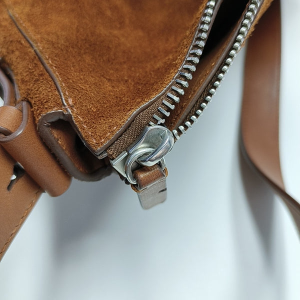 Suede Shoulder Bag Brown