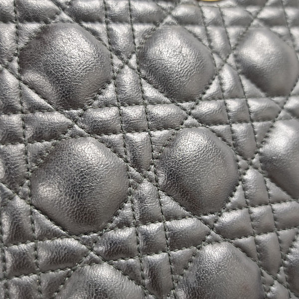 Lady Dior Large Cannage Lambskin Black