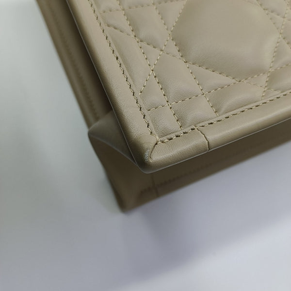 Book Tote Small Quilted Calfskin Beige