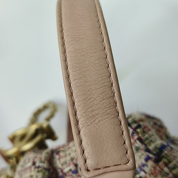 Quilted Calfskin Bucket Bag Pink