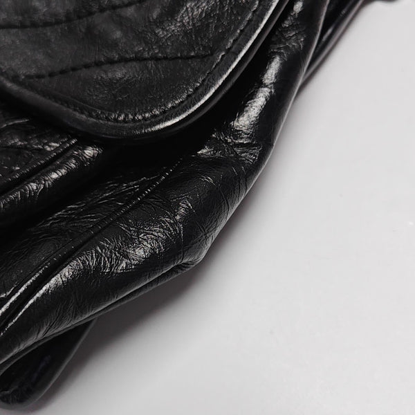 NIKI Medium Chevron Calfskin Black
