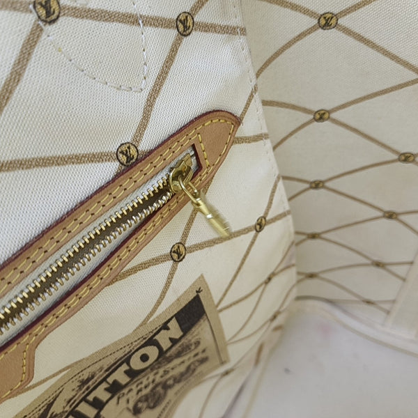 NEVERFULL MM Damier Azur Coated Canvas White