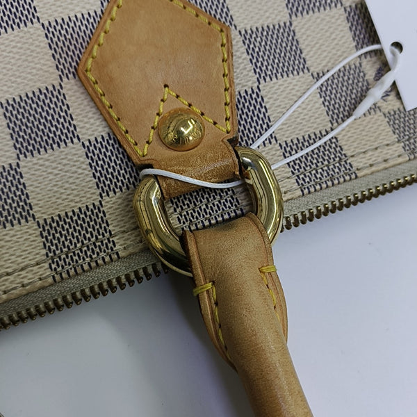 SALEYA PM Damier Azur Coated Canvas White