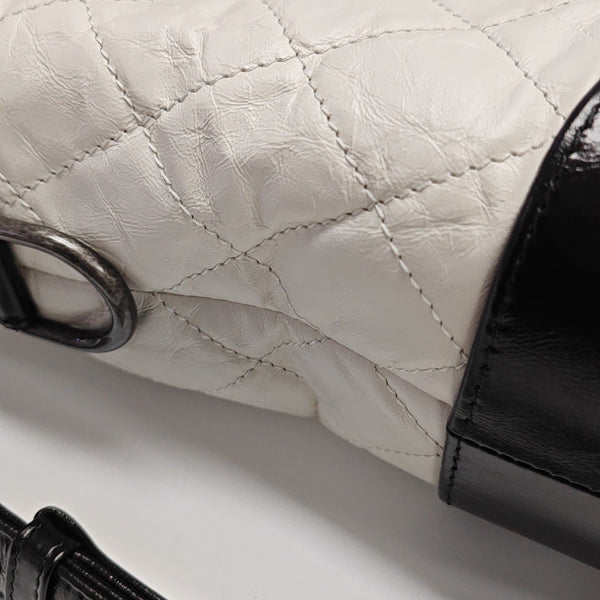 GABRIELLE Medium Quilted Calfskin White