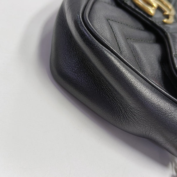 GG Marmont Mini Quilted Calfskin Black