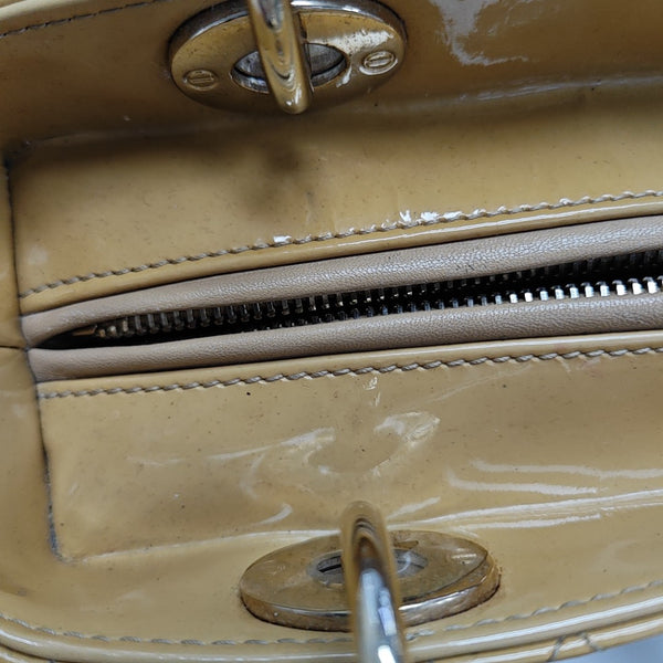 Lady Dior Medium Cannage Patent Leather Yellow