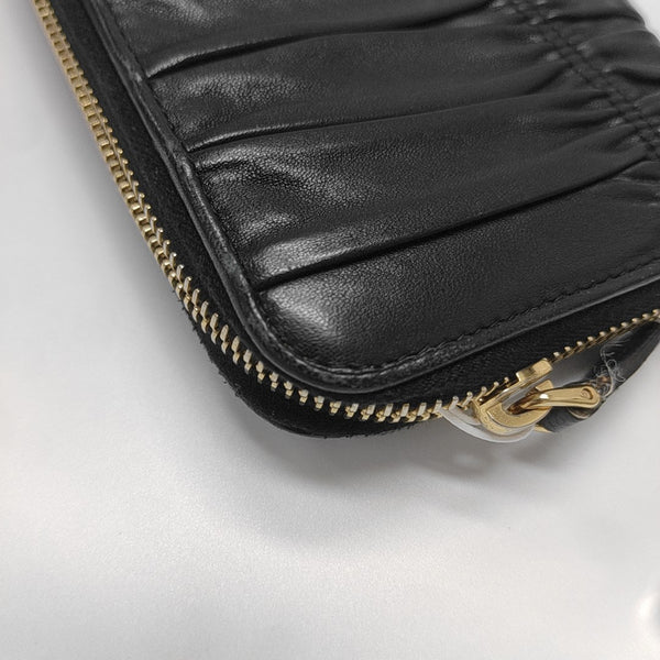 Fold Wallet Lambskin Black Wallet