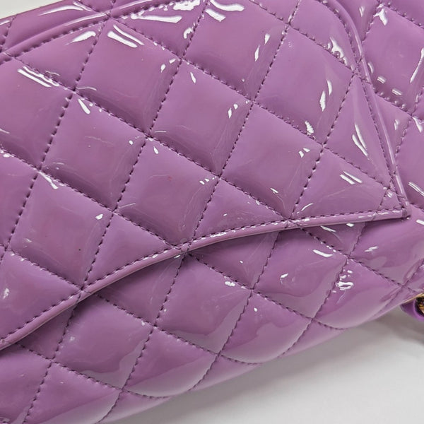 CLASSIC FLAP Mini Quilted Patent Leather Purple