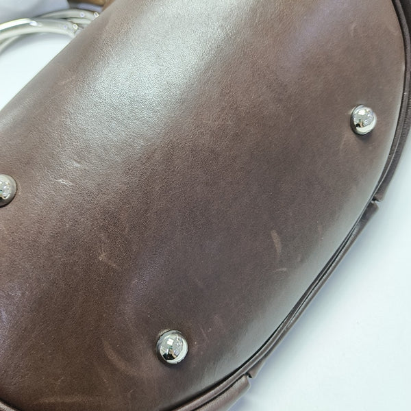 Calfskin Top Handle Bag Brown