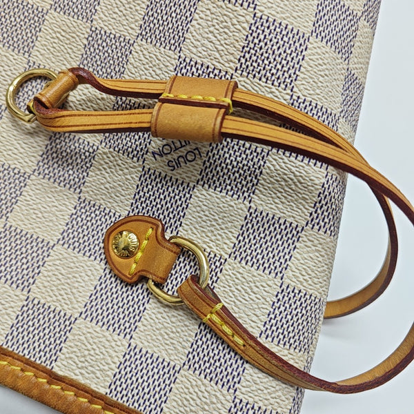 NEVERFULL MM Damier Azur Coated Canvas Beige